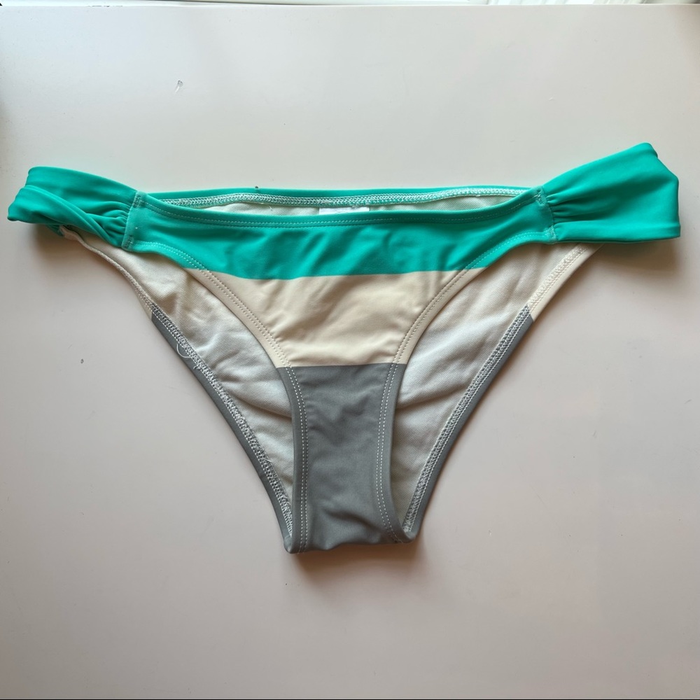 BODY GLOVE STRIPPED BIKINI BOTTOMS. Medium coverage.